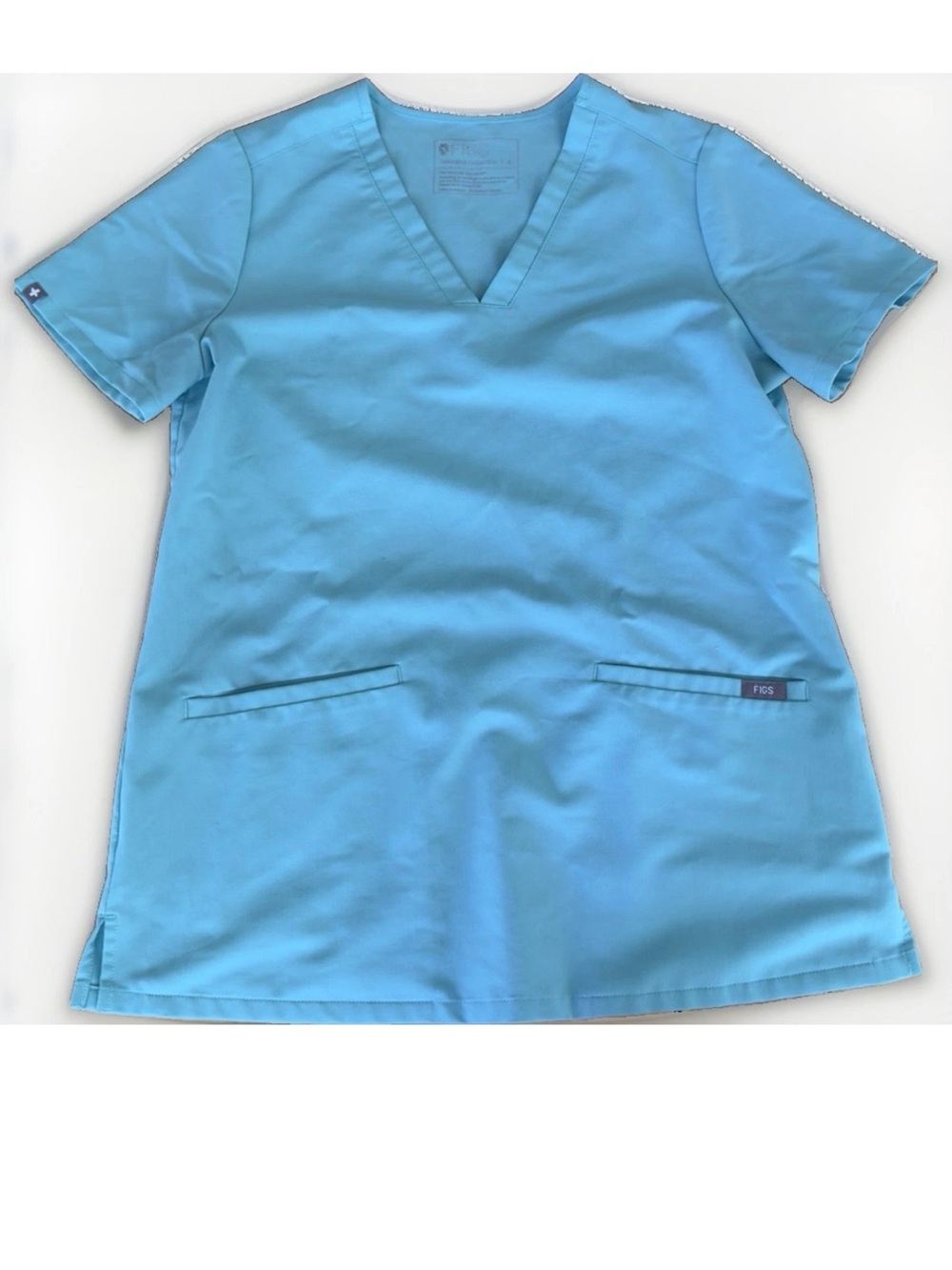 FIGS Women's V-Neck Scrub Top in Fresh Aqua
